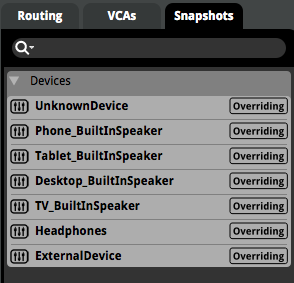 Snapshots per device