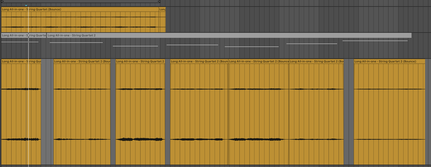 The Ableton session before the export