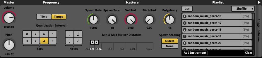 Le scatterer Instrument pour la percussion