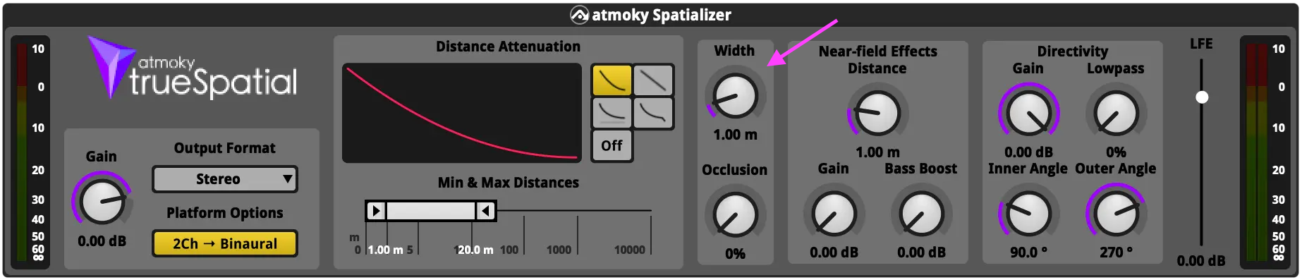 atmoky Spatializer showing the Width parameter